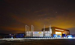 As billions of fusion furnaces glittered in the pre-dawn light, the second test convoy came to a halt on the ITER site near the Poloidal Field Coils building ... (Click to view larger version...)